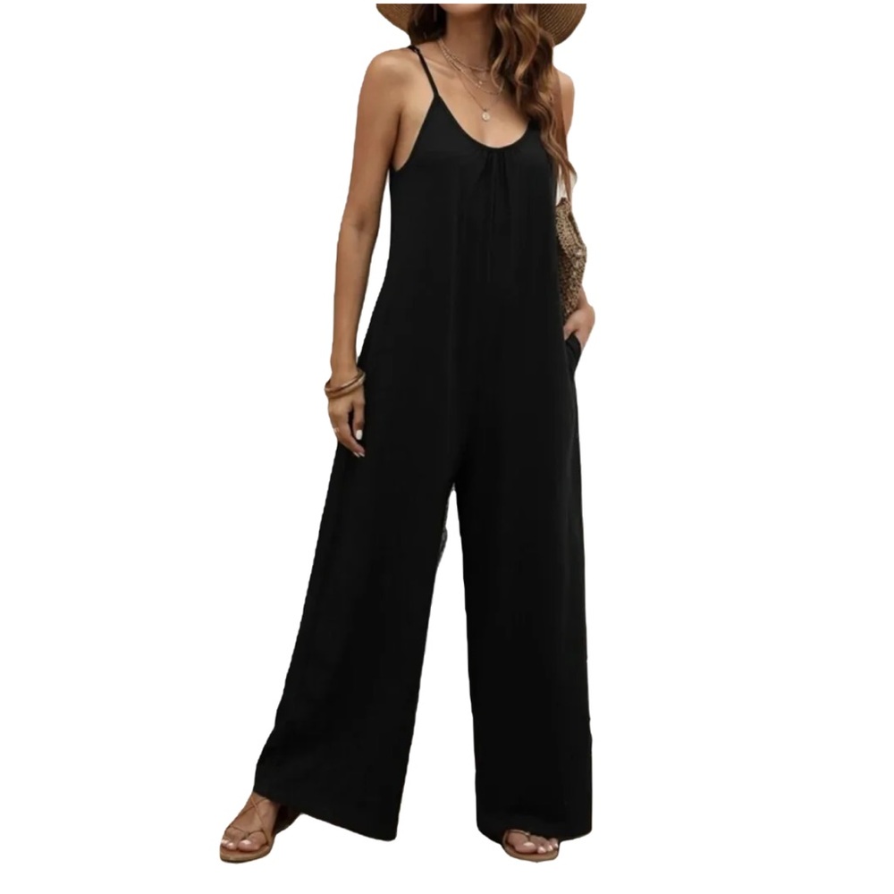 Chiffon One Piece Wide Leg Beach Cover Up Jumpsuit